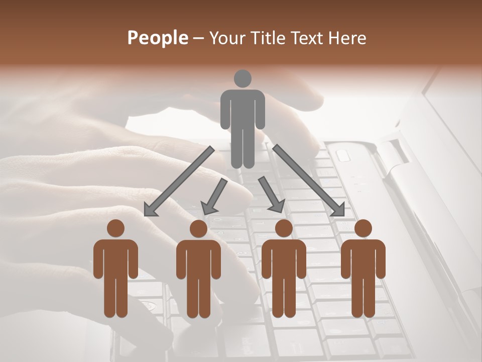 A Person Typing On A Laptop With Their Hands PowerPoint Template