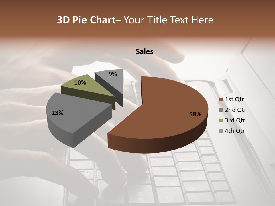 A Person Typing On A Laptop With Their Hands PowerPoint Template