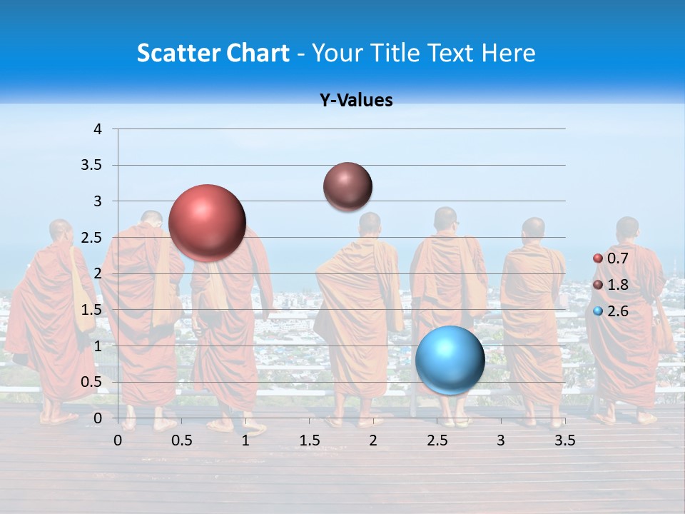 A Group Of Monks Standing On Top Of A Wooden Platform PowerPoint Template