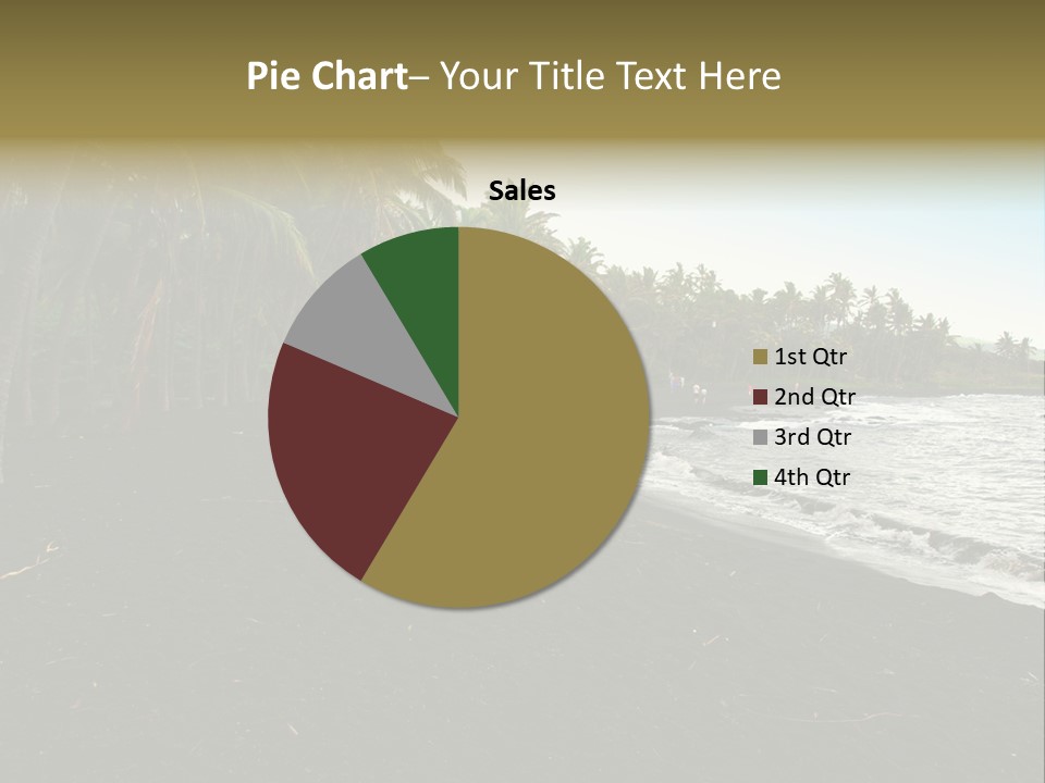 A Black Beach With Palm Trees And Water PowerPoint Template