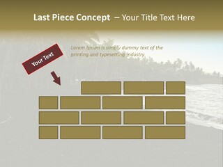 A Black Beach With Palm Trees And Water PowerPoint Template