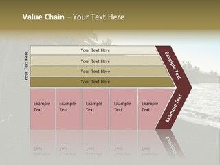 A Black Beach With Palm Trees And Water PowerPoint Template