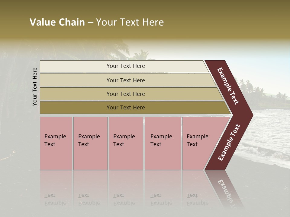 A Black Beach With Palm Trees And Water PowerPoint Template