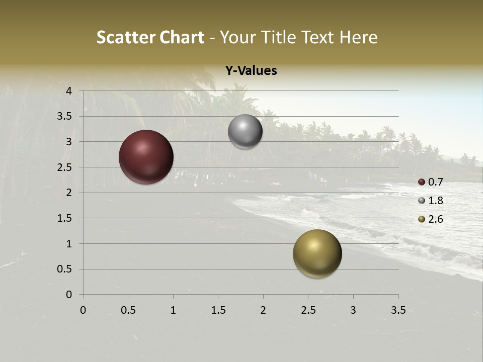 A Black Beach With Palm Trees And Water PowerPoint Template