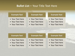 A Black Beach With Palm Trees And Water PowerPoint Template