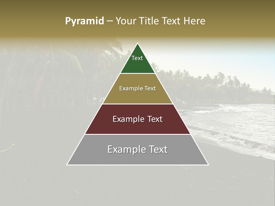 A Black Beach With Palm Trees And Water PowerPoint Template