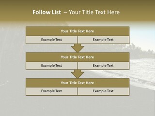 A Black Beach With Palm Trees And Water PowerPoint Template