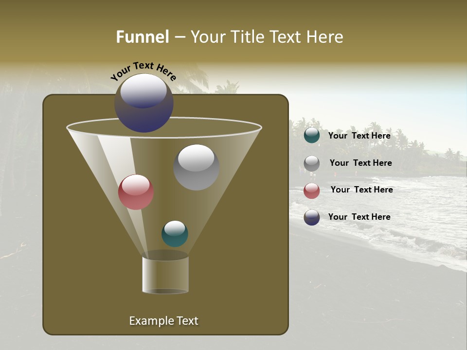 A Black Beach With Palm Trees And Water PowerPoint Template