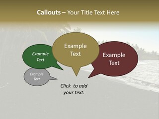 A Black Beach With Palm Trees And Water PowerPoint Template