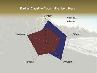 A Black Beach With Palm Trees And Water PowerPoint Template