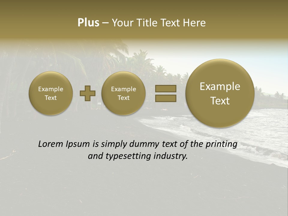 A Black Beach With Palm Trees And Water PowerPoint Template