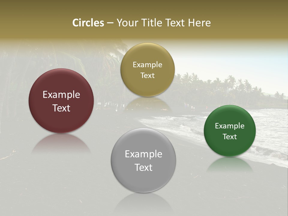 A Black Beach With Palm Trees And Water PowerPoint Template