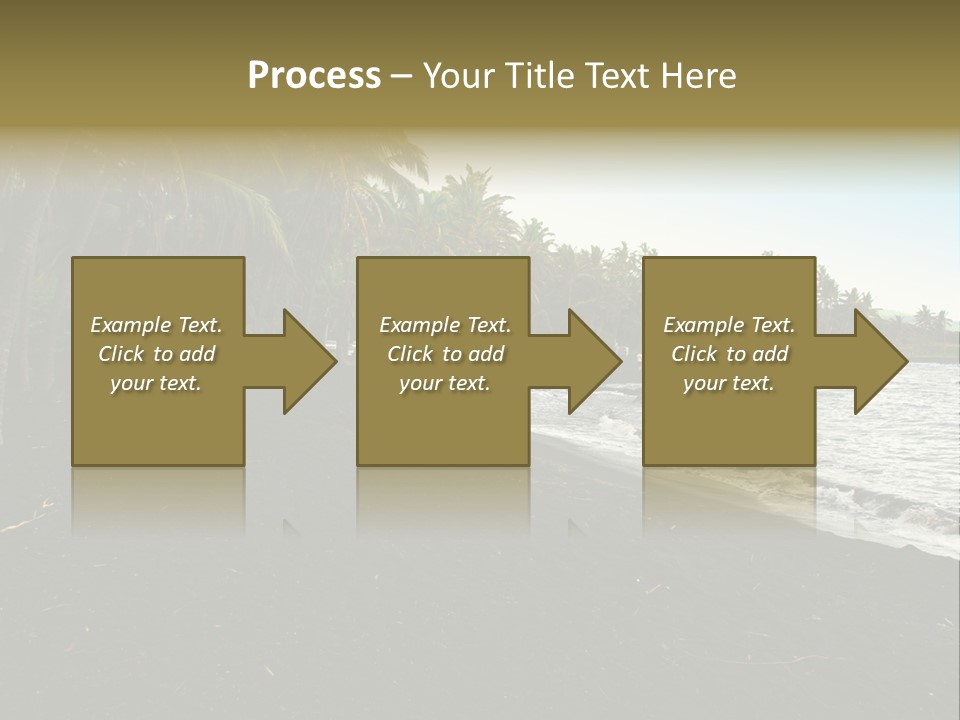 A Black Beach With Palm Trees And Water PowerPoint Template