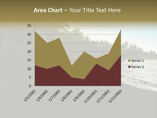 A Black Beach With Palm Trees And Water PowerPoint Template