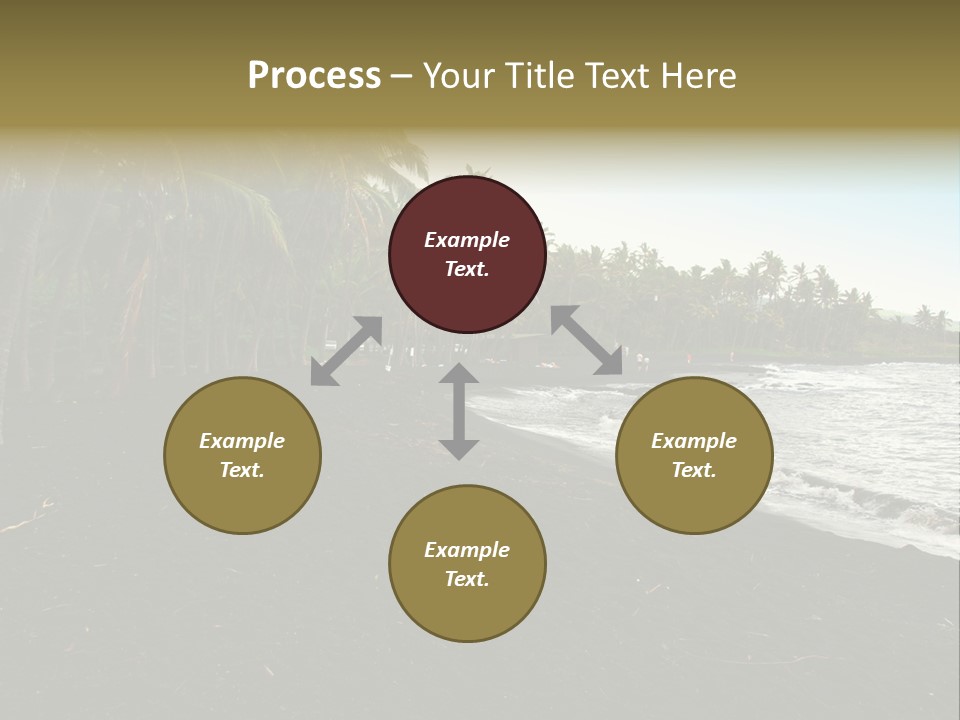 A Black Beach With Palm Trees And Water PowerPoint Template