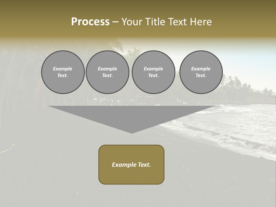 A Black Beach With Palm Trees And Water PowerPoint Template