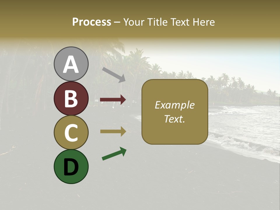 A Black Beach With Palm Trees And Water PowerPoint Template