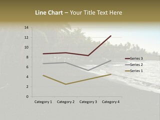 A Black Beach With Palm Trees And Water PowerPoint Template