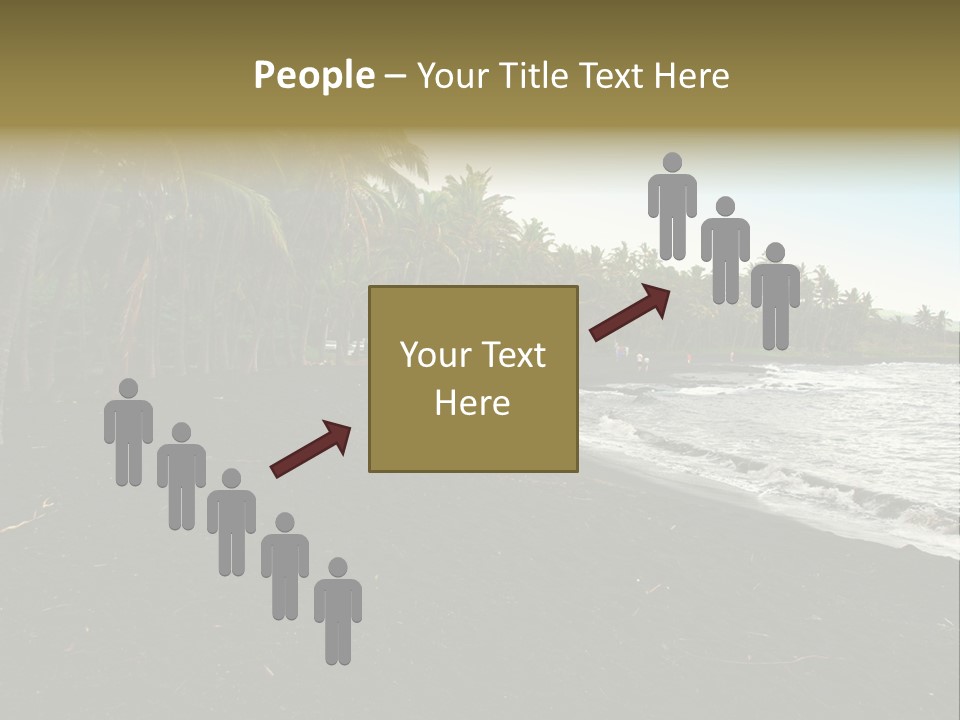 A Black Beach With Palm Trees And Water PowerPoint Template