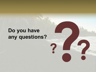 A Black Beach With Palm Trees And Water PowerPoint Template