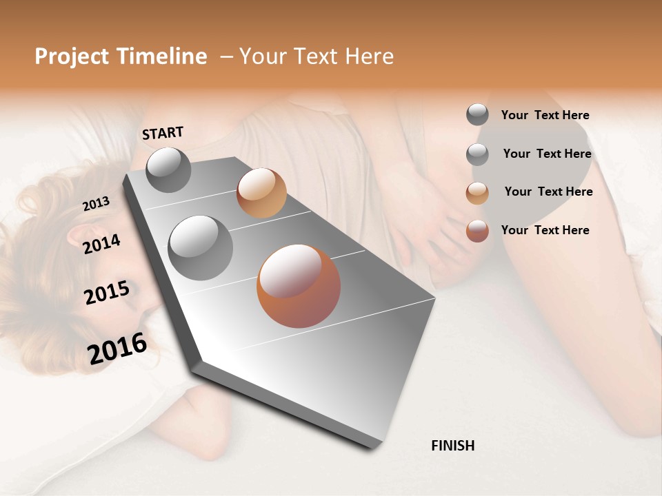 A Woman Laying On A Bed With Her Stomach Exposed PowerPoint Template