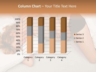 A Woman Laying On A Bed With Her Stomach Exposed PowerPoint Template