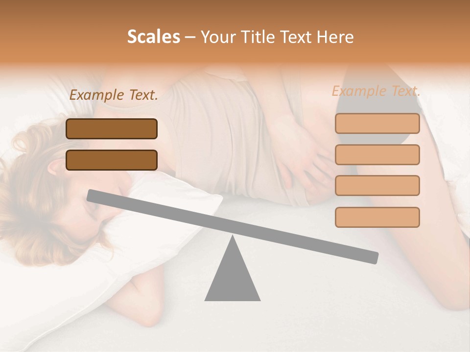A Woman Laying On A Bed With Her Stomach Exposed PowerPoint Template