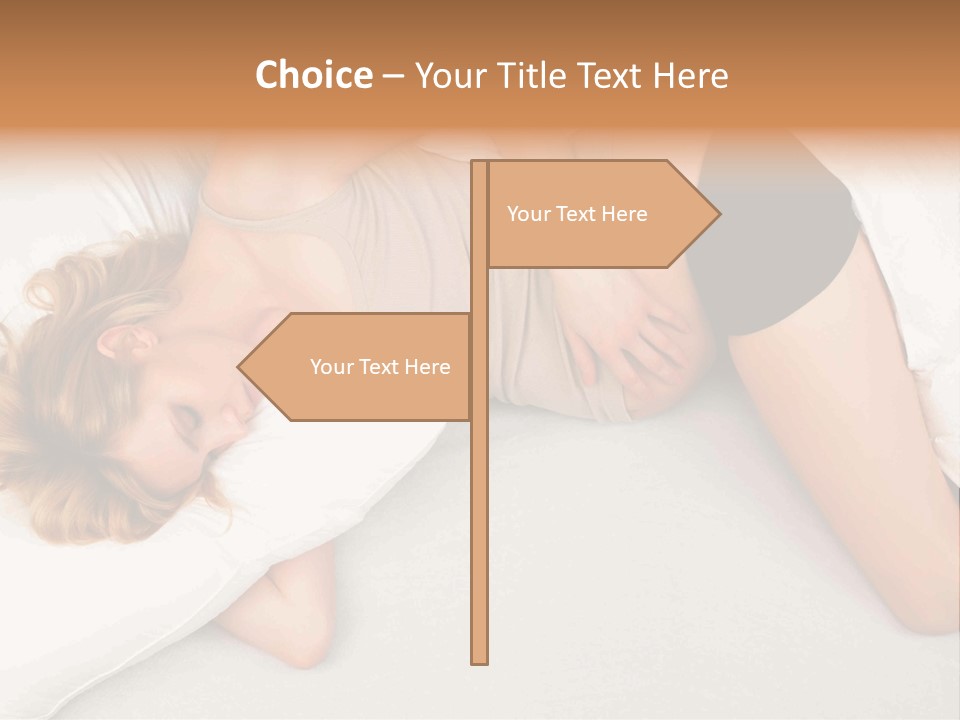 A Woman Laying On A Bed With Her Stomach Exposed PowerPoint Template