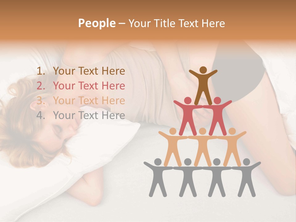 A Woman Laying On A Bed With Her Stomach Exposed PowerPoint Template