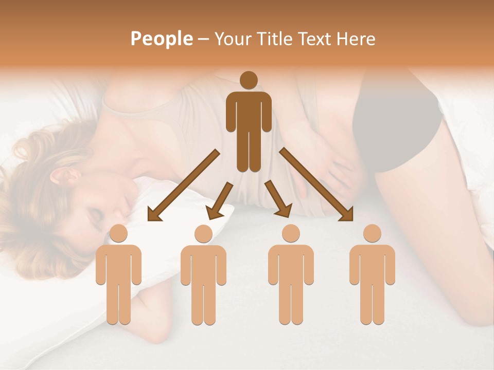 A Woman Laying On A Bed With Her Stomach Exposed PowerPoint Template