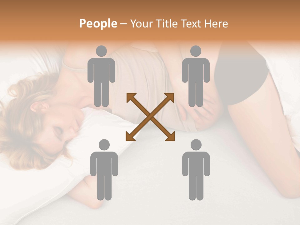 A Woman Laying On A Bed With Her Stomach Exposed PowerPoint Template