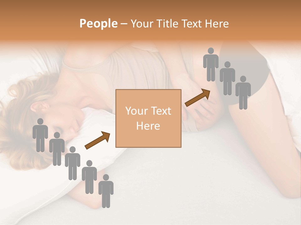 A Woman Laying On A Bed With Her Stomach Exposed PowerPoint Template
