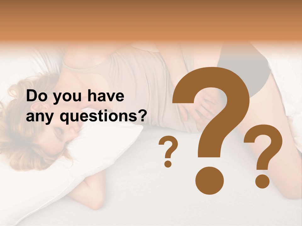 A Woman Laying On A Bed With Her Stomach Exposed PowerPoint Template