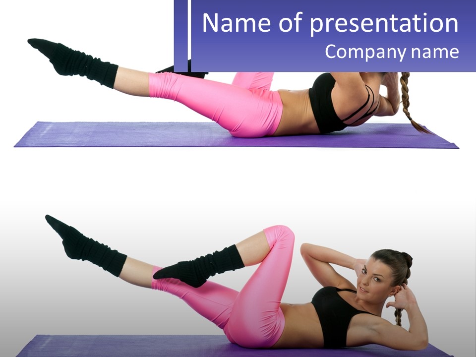 A Woman Doing A Yoga Pose On A Mat PowerPoint Template