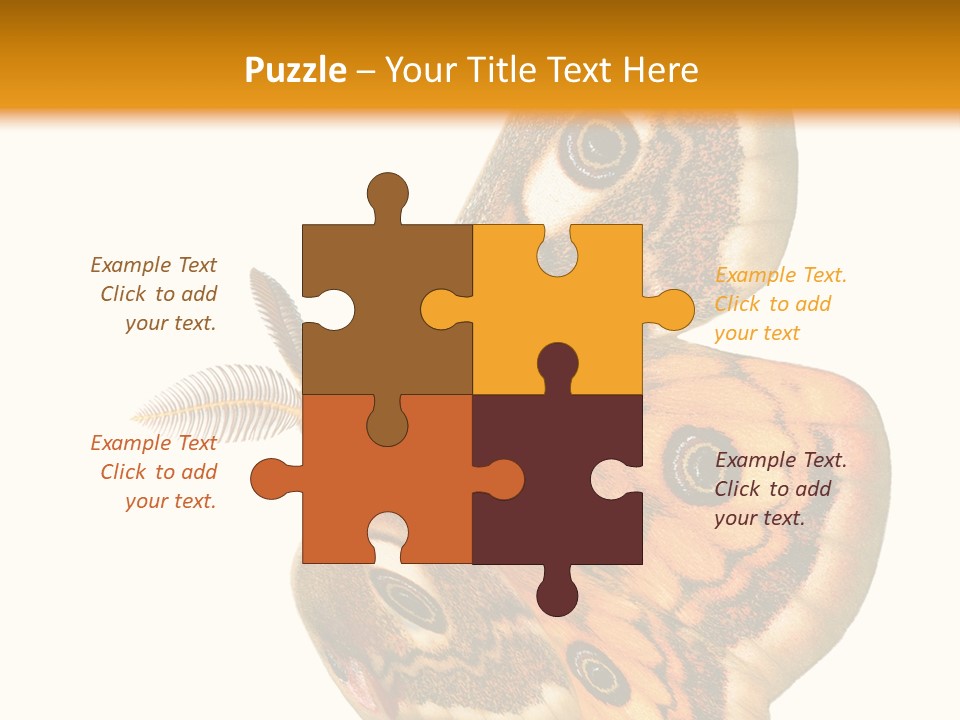 A Large Butterfly With Two Eyes On It's Wings PowerPoint Template