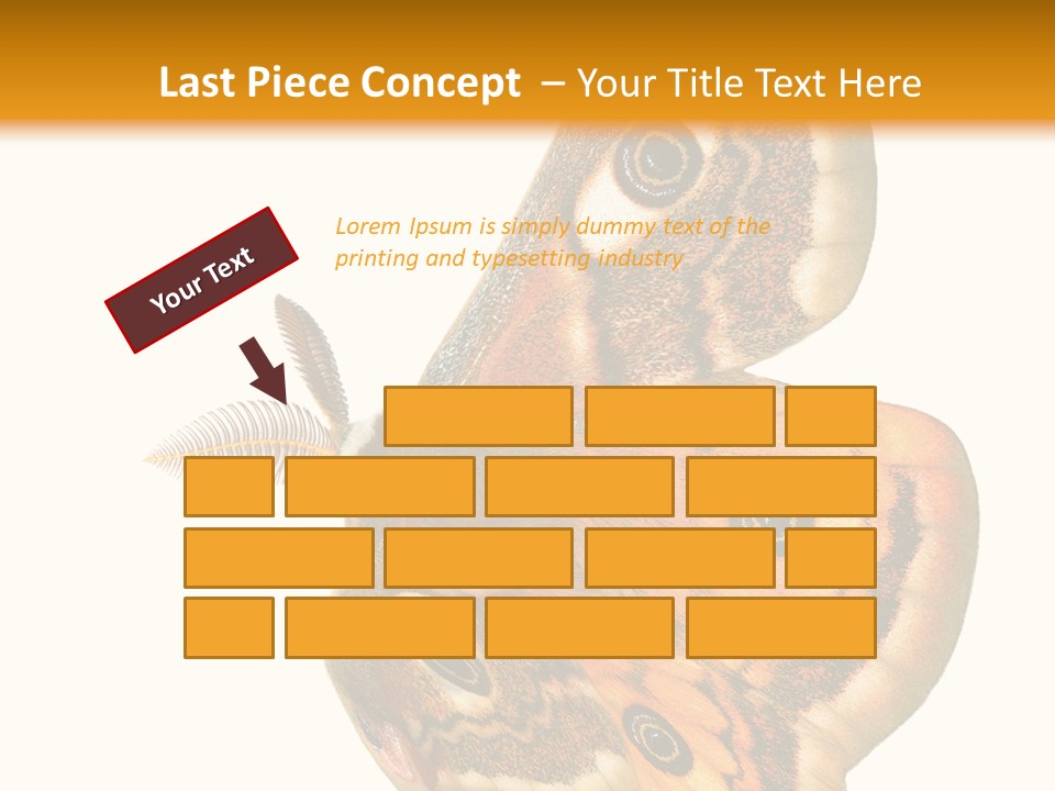 A Large Butterfly With Two Eyes On It's Wings PowerPoint Template