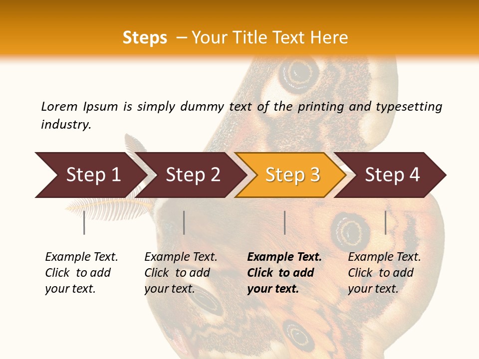 A Large Butterfly With Two Eyes On It's Wings PowerPoint Template