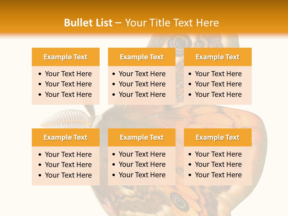 A Large Butterfly With Two Eyes On It's Wings PowerPoint Template