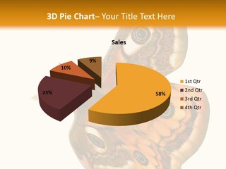 A Large Butterfly With Two Eyes On It's Wings PowerPoint Template