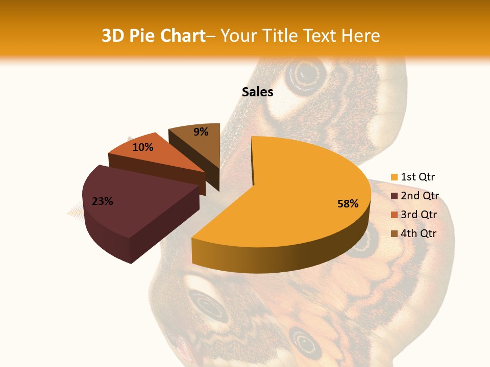 A Large Butterfly With Two Eyes On It's Wings PowerPoint Template