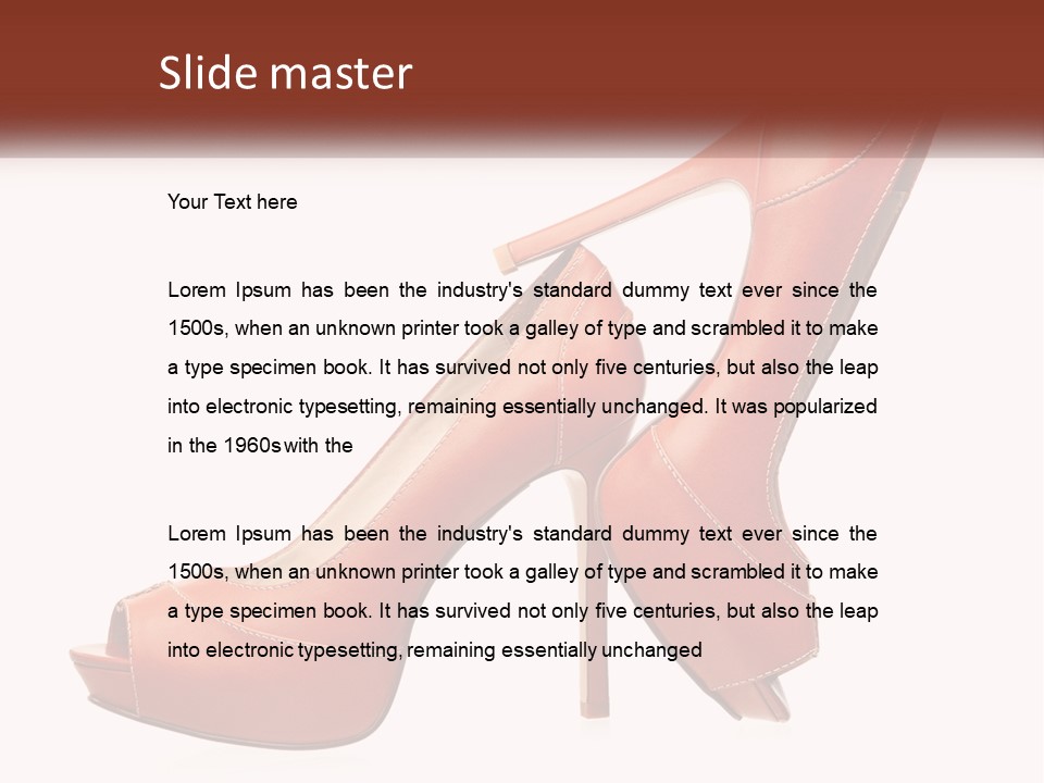 A Pair Of High Heeled Shoes With A High Heel PowerPoint Template