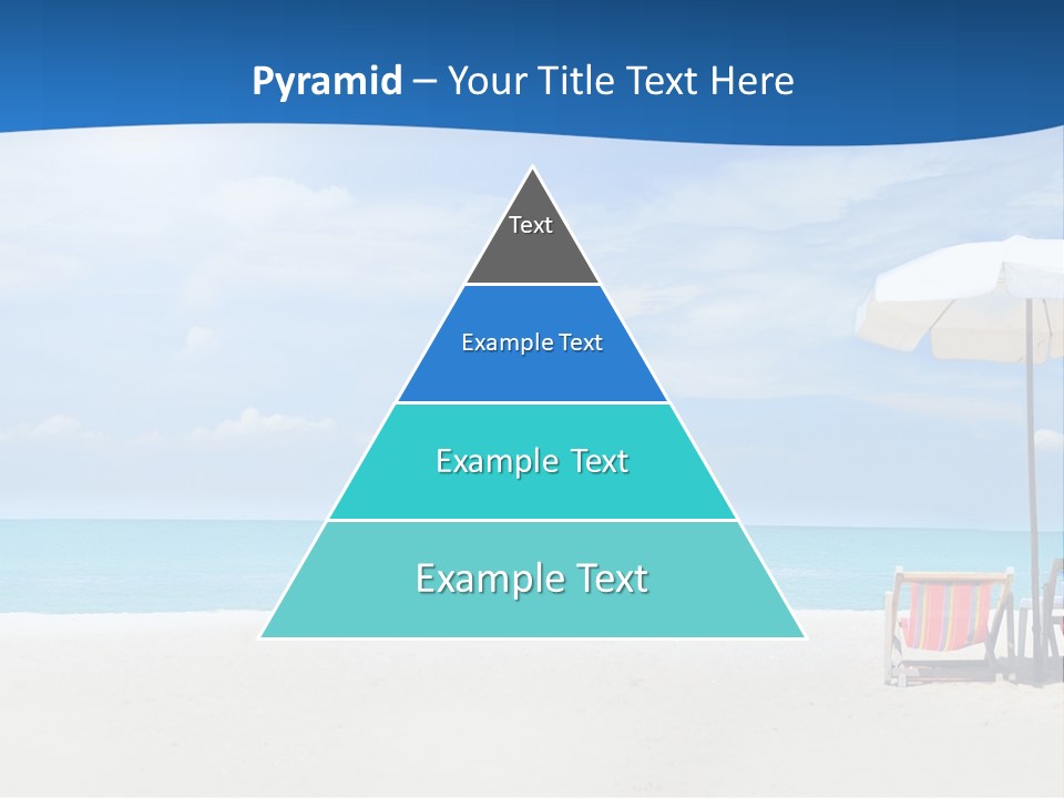 Two Chairs Under An Umbrella On A Beach PowerPoint Template