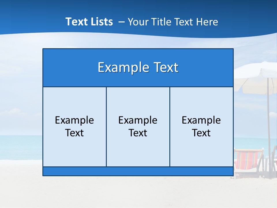 Two Chairs Under An Umbrella On A Beach PowerPoint Template