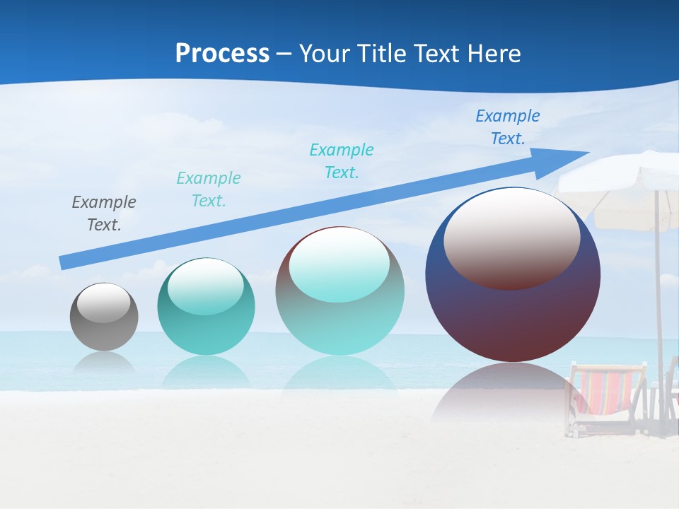Two Chairs Under An Umbrella On A Beach PowerPoint Template