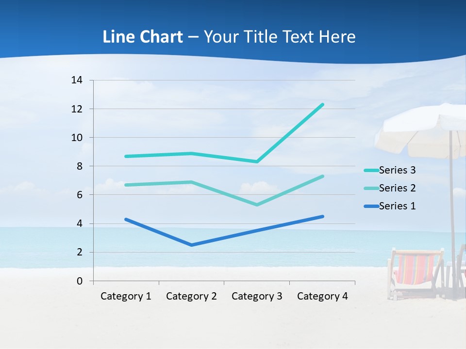 Two Chairs Under An Umbrella On A Beach PowerPoint Template