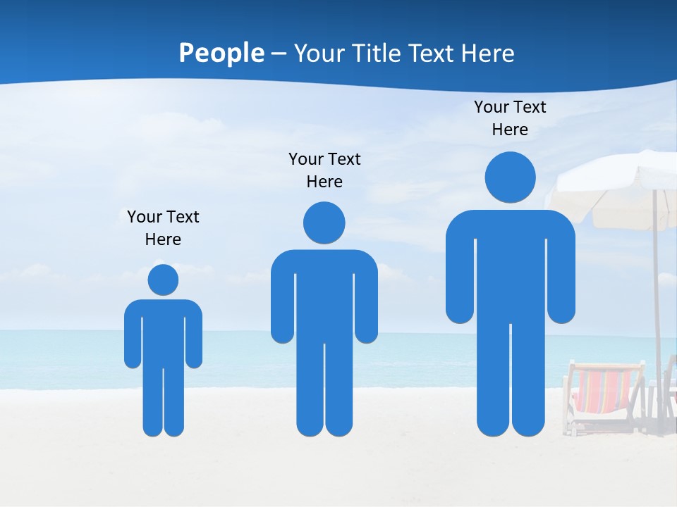 Two Chairs Under An Umbrella On A Beach PowerPoint Template