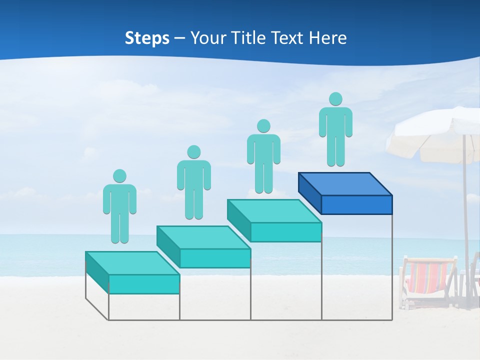 Two Chairs Under An Umbrella On A Beach PowerPoint Template