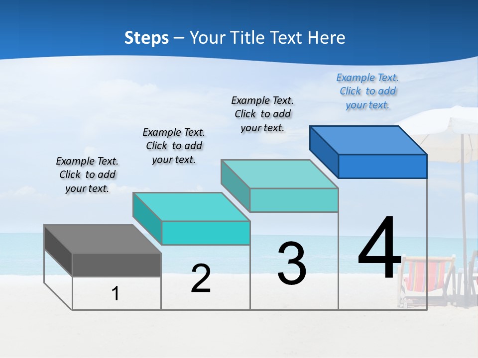 Two Chairs Under An Umbrella On A Beach PowerPoint Template
