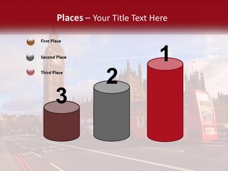 A Red Double Decker Bus Driving Past Big Ben PowerPoint Template