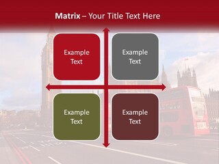 A Red Double Decker Bus Driving Past Big Ben PowerPoint Template